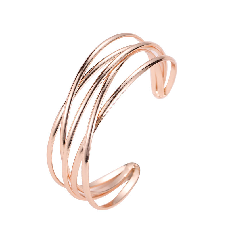 Wholesale multi-layer bracelet set alloy geometric stacked bracelet set